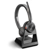 Poly Savi 7220 OFFICE Binaural DECT Headset on stand