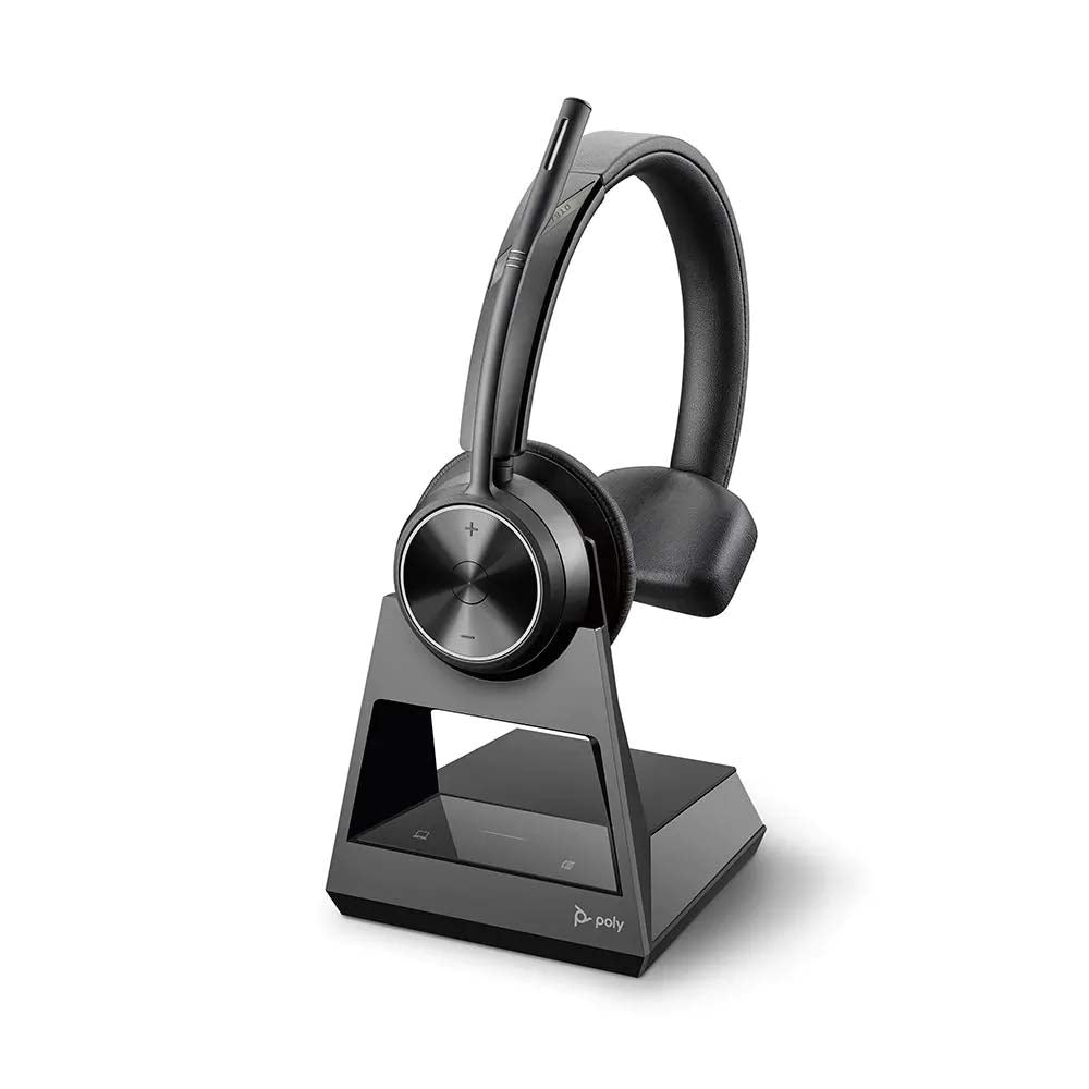 Poly Savi 7310 OFFICE Mono Headset on stand