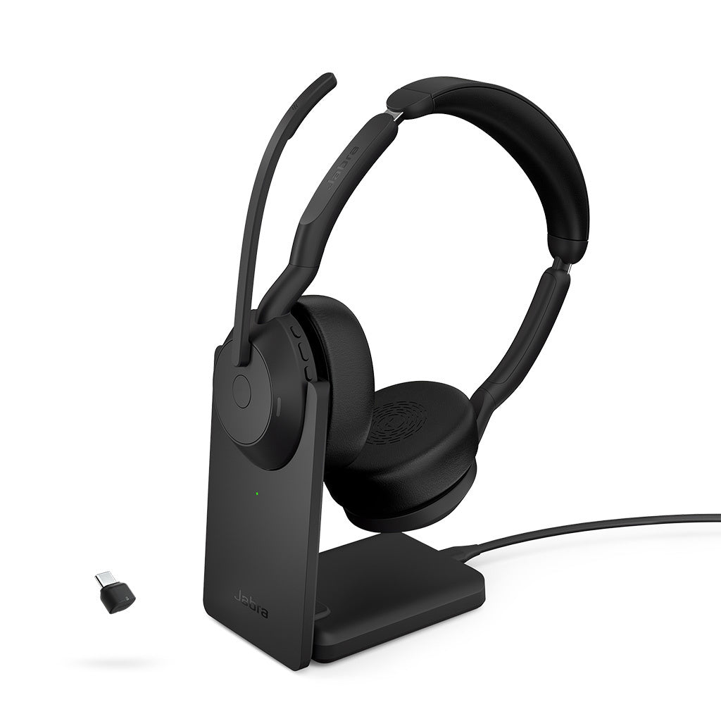 Jabra Evolve2 55 USB-A & USB-C Duo Headset + stand UC or MS