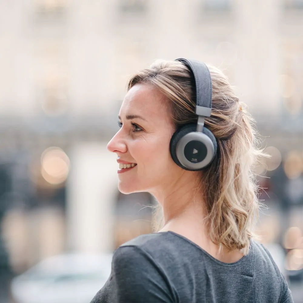 side view wearing the Orosound TILDE PRO S On-The-Ear Bluetooth Headset