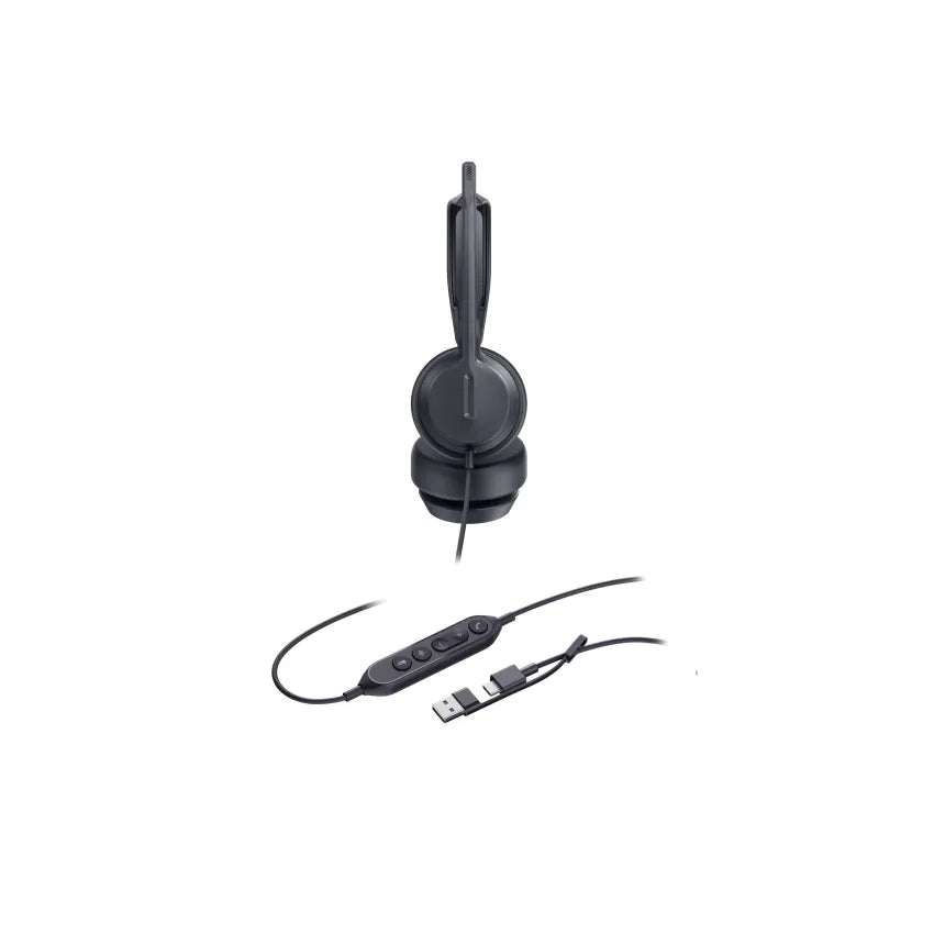 side shot of Yealink UH42 Black USB headset on a white background