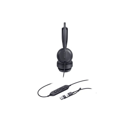side shot of Yealink UH42 Black USB headset on a white background
