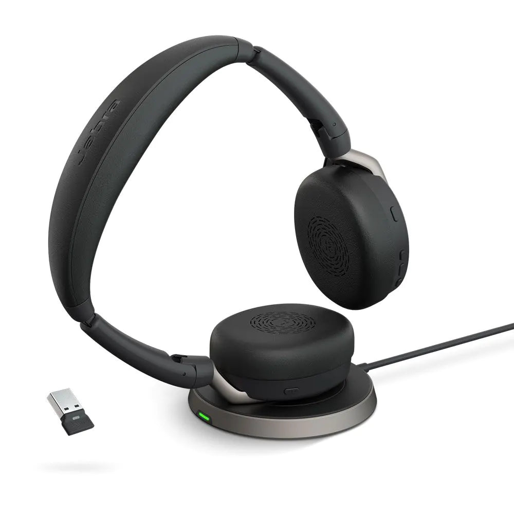 Jabra Evolve2 65 Flex USB UC Stereo Headset with Wireless Charging Pad