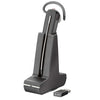 Poly Savi 8240 OFFICE Convertible Headset on stand with usb dongle