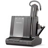 Poly Savi 8245 OFFICE Convertible Headset on charging base station